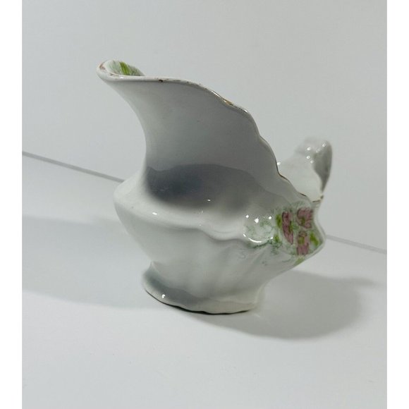 Excelsior Porcelain Gravy Boat Vintage Antique White Pink Green Floral Pattern - Picture 10 of 15